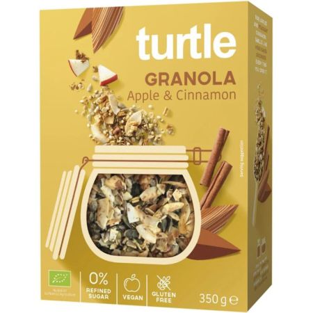 Granola Bio fara gluten cu cereale cu mar si scortisoara, 350 g, Turtle