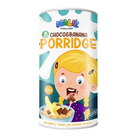 Porridge cu ciocolata si banana Malie, 250 g, Turtle