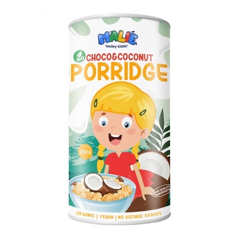 Porridge cu ciocolata si cocos Malie, 250 g, Turtle