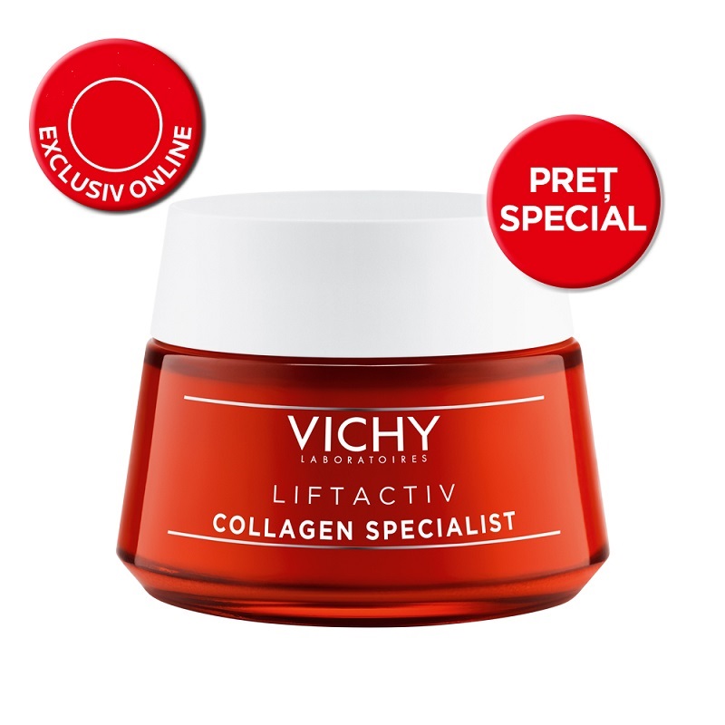 Crema de zi antirid pentru toate tipurile de ten Liftactiv Collagen Specialist, 50 ml, Vichy