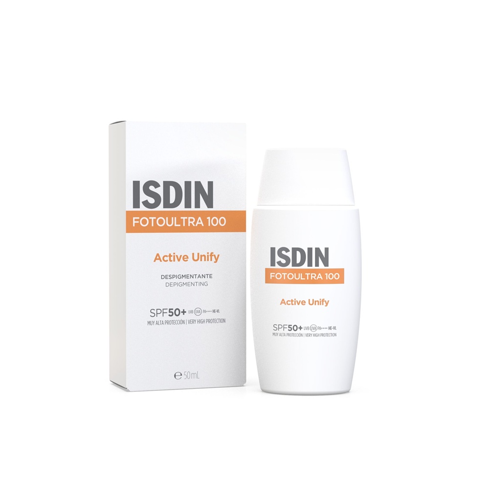 Crema de fata cu protectie solara SPF50+ PA++++ Foto Ultra 100 Active Unify, 50 ml, Isdin