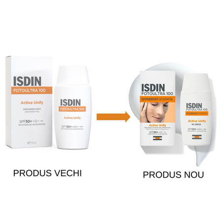 Crema de fata cu protectie solara SPF 50+ FotoUltra 100 Depigmenting Active Unify, 50 ml, Isdin 743591
