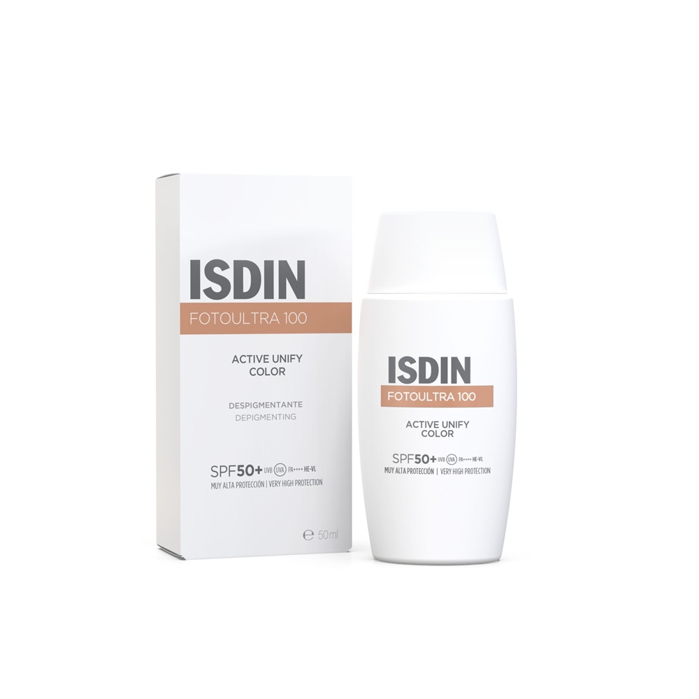 Crema pentru fata cu protectie solara SPF 50+ PA+++ Active Unify Color, 50 ml, Isdin
