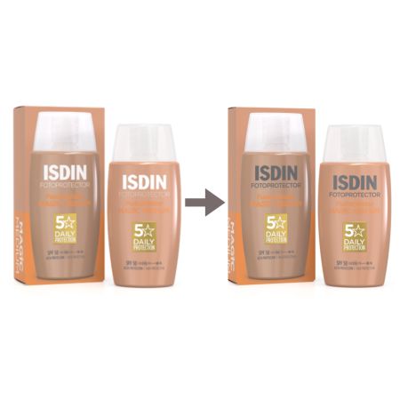 Crema de protectie solara pentru fata cu SPF 50 Fusion Water Color, Medium, 50 ml, Isdin 658656