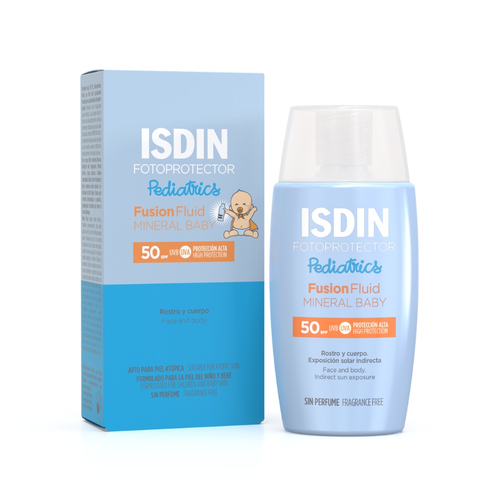 Fluid mineral de protectie solara pentru copii cu SPF 50 Fusion Fluid, 50 ml, Isdin
