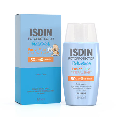 Fluid mineral de protectie solara pentru copii cu SPF 50 Fusion Fluid, 50 ml, Isdin