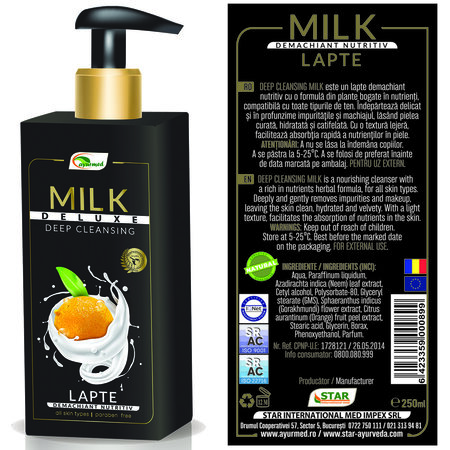 Lapte demachiant nutritiv, 250 ml, Ayurmed 698653