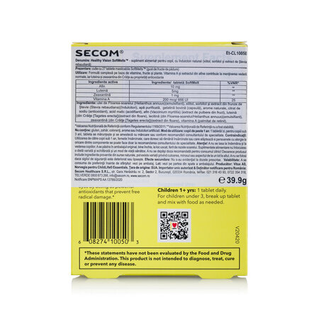 Tablete masticabile pentru copii Healthy Vision SoftMelts Childlife Essentials, 27 bucati, Secom 725312