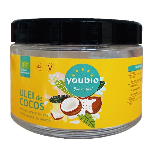 Ulei de Cocos Bio presat la rece youbio, 500 ml, Adams Vision