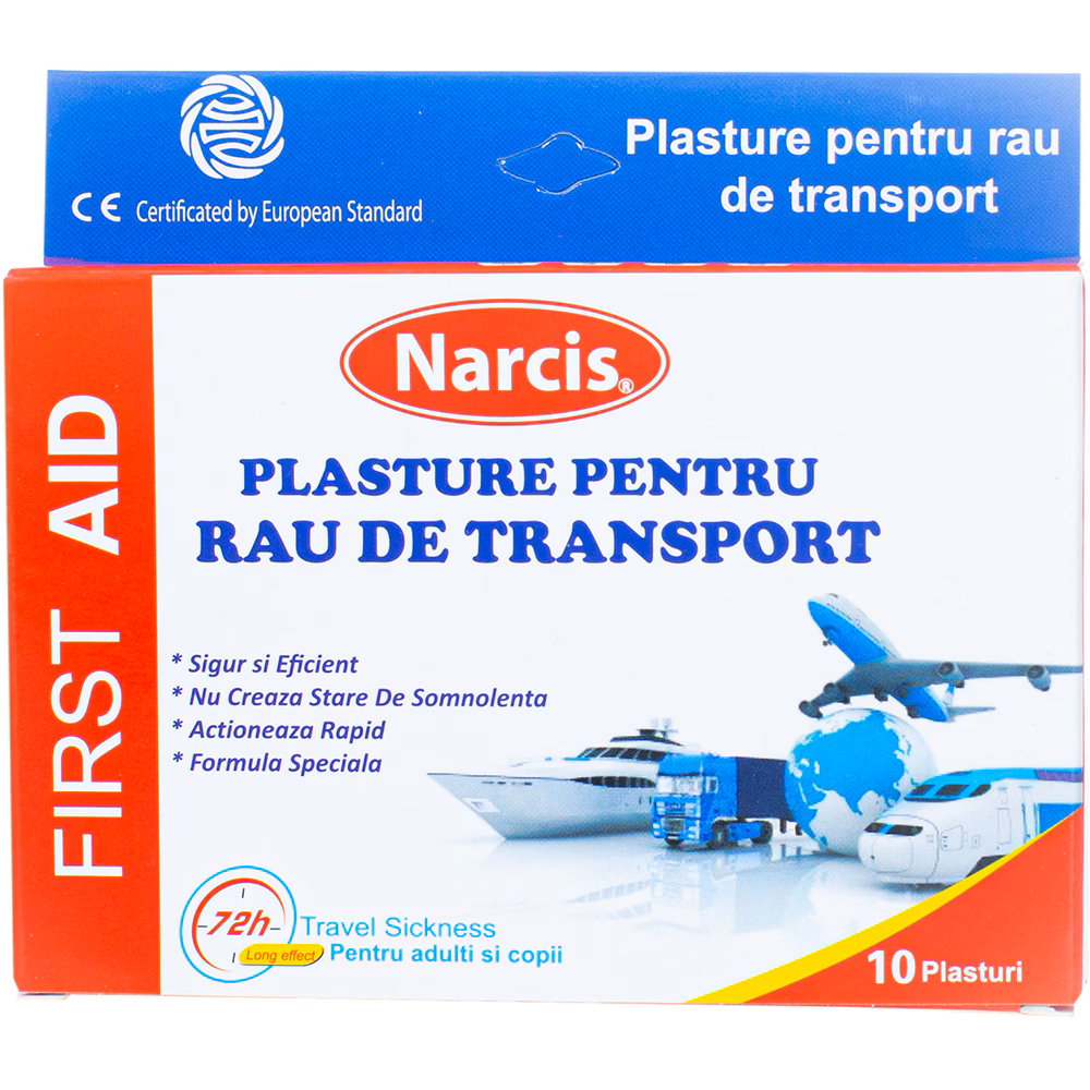 Plasturi pentru rau de transport, 10 bucati, Narcis