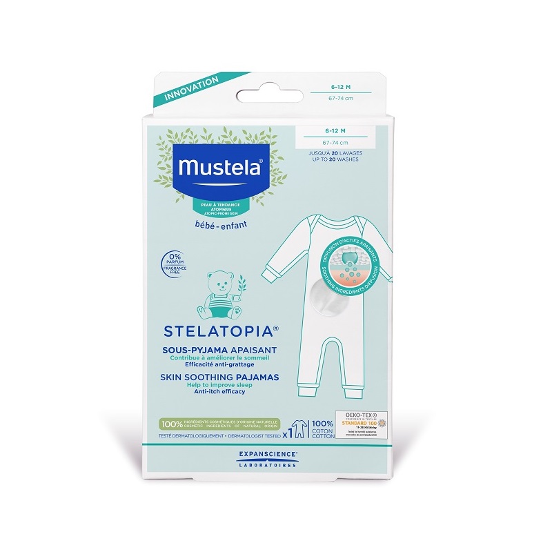 Pijamale cu efect calmant Stelatopia, 6-12 luni, 67-74 cm, Mustela