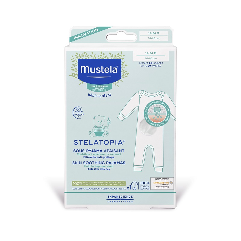 Pijamale cu efect calmant Stelatopia, 12-24 luni, 74-86 cm, Mustela