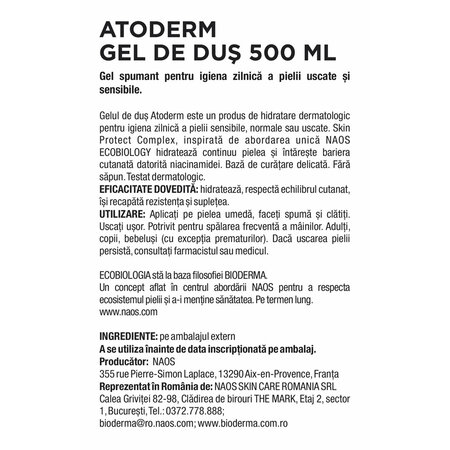 Gel de dus Atoderm, 500 ml, derma 751661