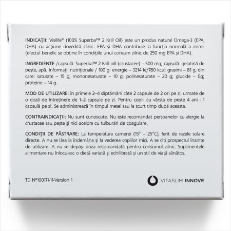 Capsule pentru functionarea normala a inimii Visilife, 30 capsule, Vitaslim 653550