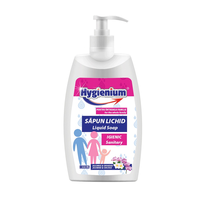 Sapun lichid cu Orhidee si Iasomnie Family 500 ml, Hygienium