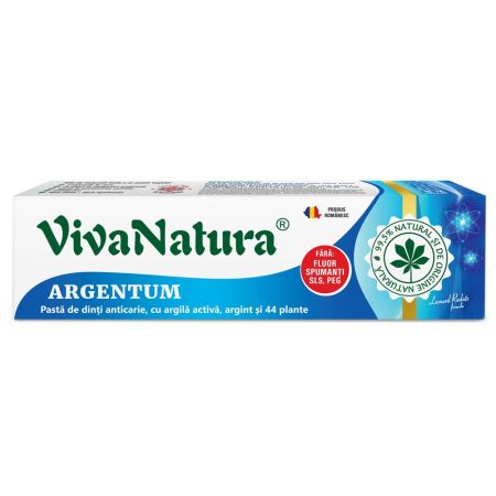 Pasta de dinti naturala cu argila si argint Argentum, 80 ml, Vivanatura