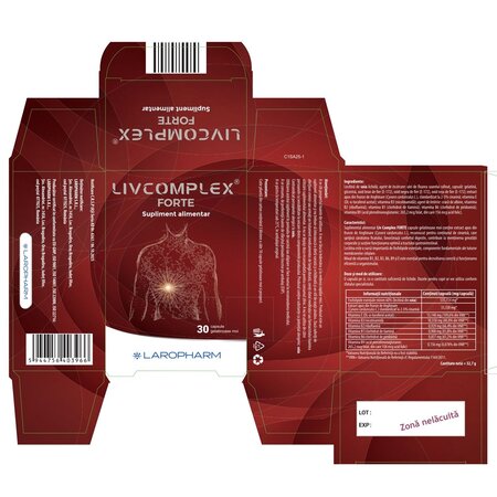 Livcomplex Forte, 30 capsule, Laropharm 705037