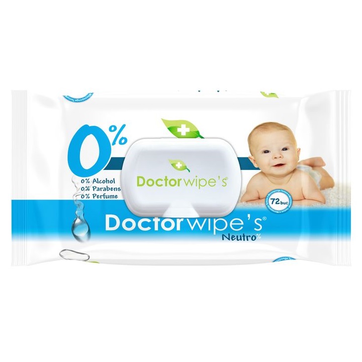 Servetele umede Neutro Baby, 72 bucati, Doctor Wipe's