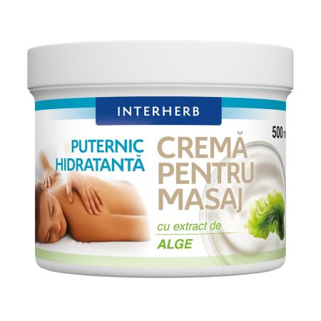 Crema puternic hidratanta pentru masaj cu extract de alge, 500 ml, Interherb