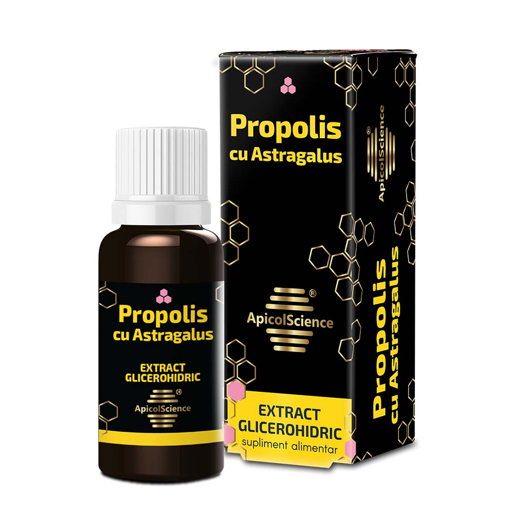 Extract glicerohidric Propolis cu Astragalus, 30 ml, ApicolScience