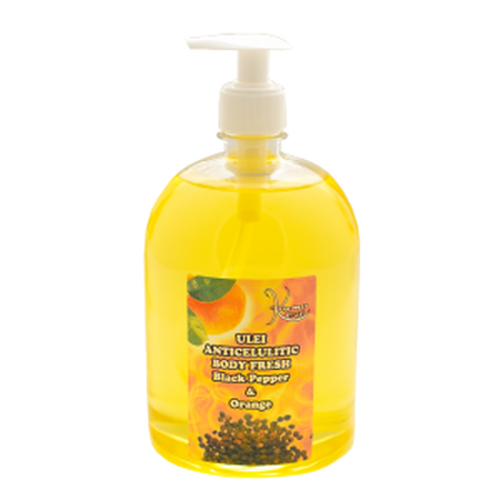 Ulei anticelulitic Body Fresh Black Pepper si Orange, 1000 ml, Kosmo Oil