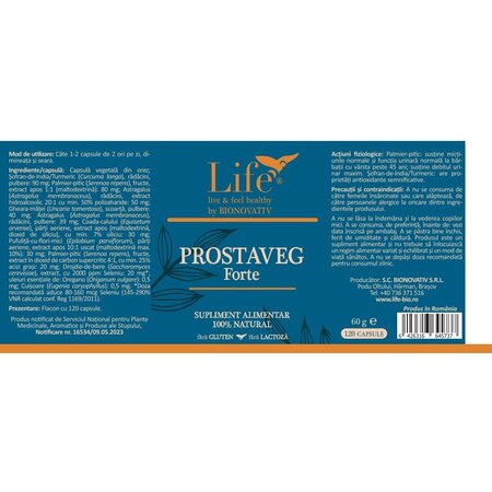 Prostaveg Forte Life, 120 capsule, Bionovativ 731683