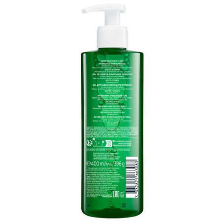 Gel de curatare purifiant pentru ten gras cu tendinta acneica Normaderm, 400 ml, Vichy 752106