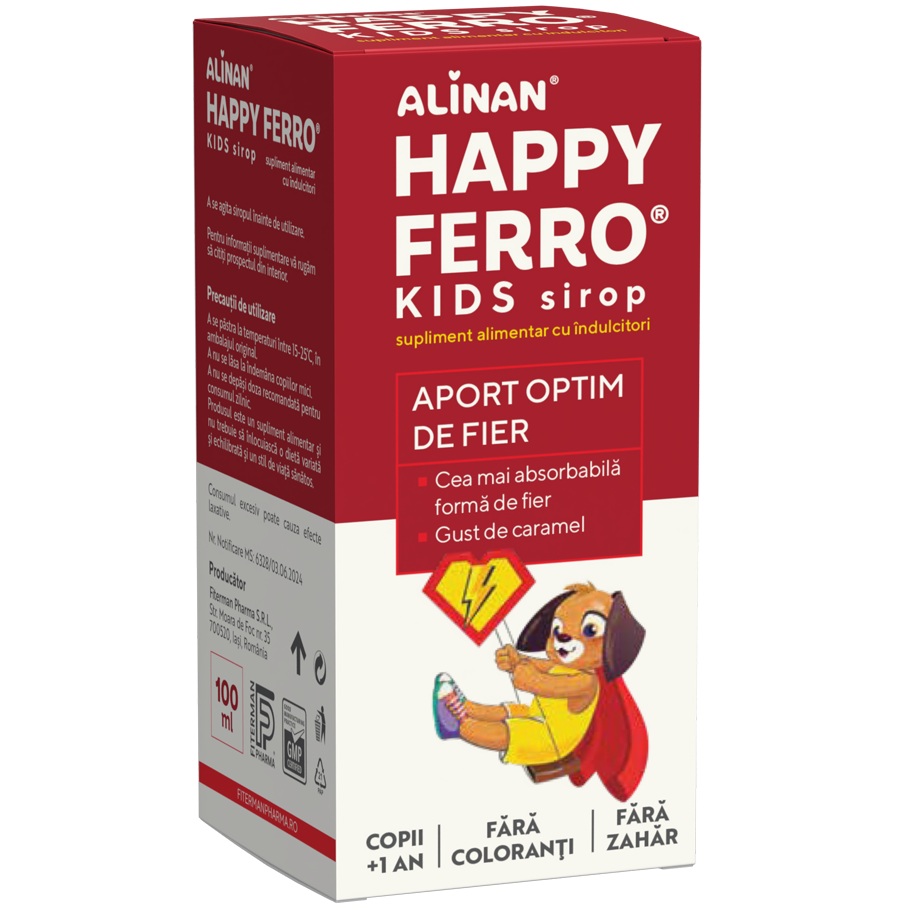 Sirop Happy ferro Alinan, 100 ml, Fiterman