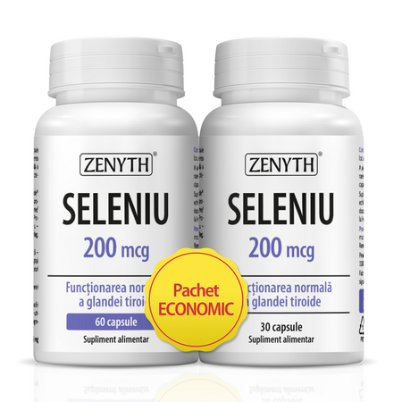 Pachet Seleniu, 200 mcg, 60 + 30 capsule, Zenyth