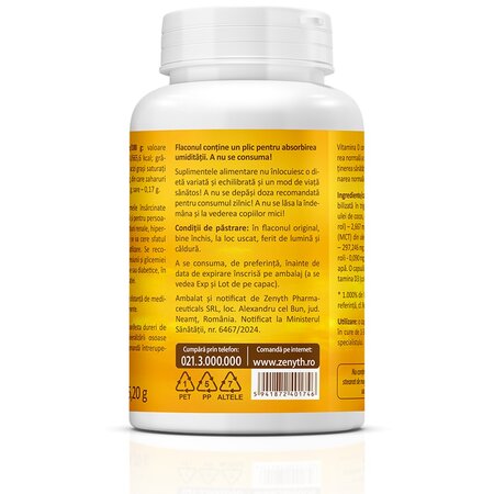 Pachet Super Vitamina D3 2000UI, 120 + 30 capsule, Zenyth 702454