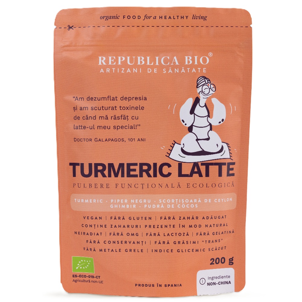 Pulbere ecologica Turmeric Latte, 200 g, Republica Bio