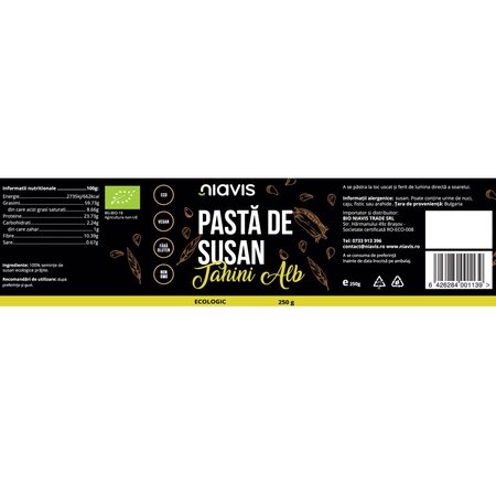 Pasta de Susan (Tahini Alb) Ecologica/BIO, 250 g, Niavis 601626