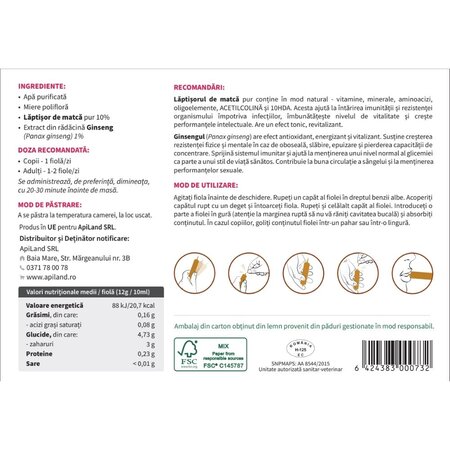 Tonic regal, 10 fiole x 10 ml, Apiland 700885