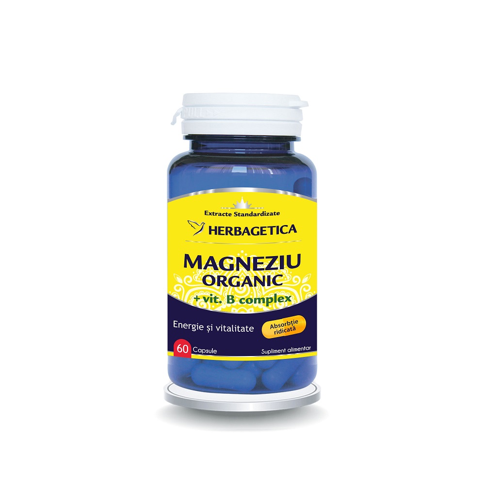 Magneziu Organic cu Vitamina B complex, 60 capsule, Herbagetica