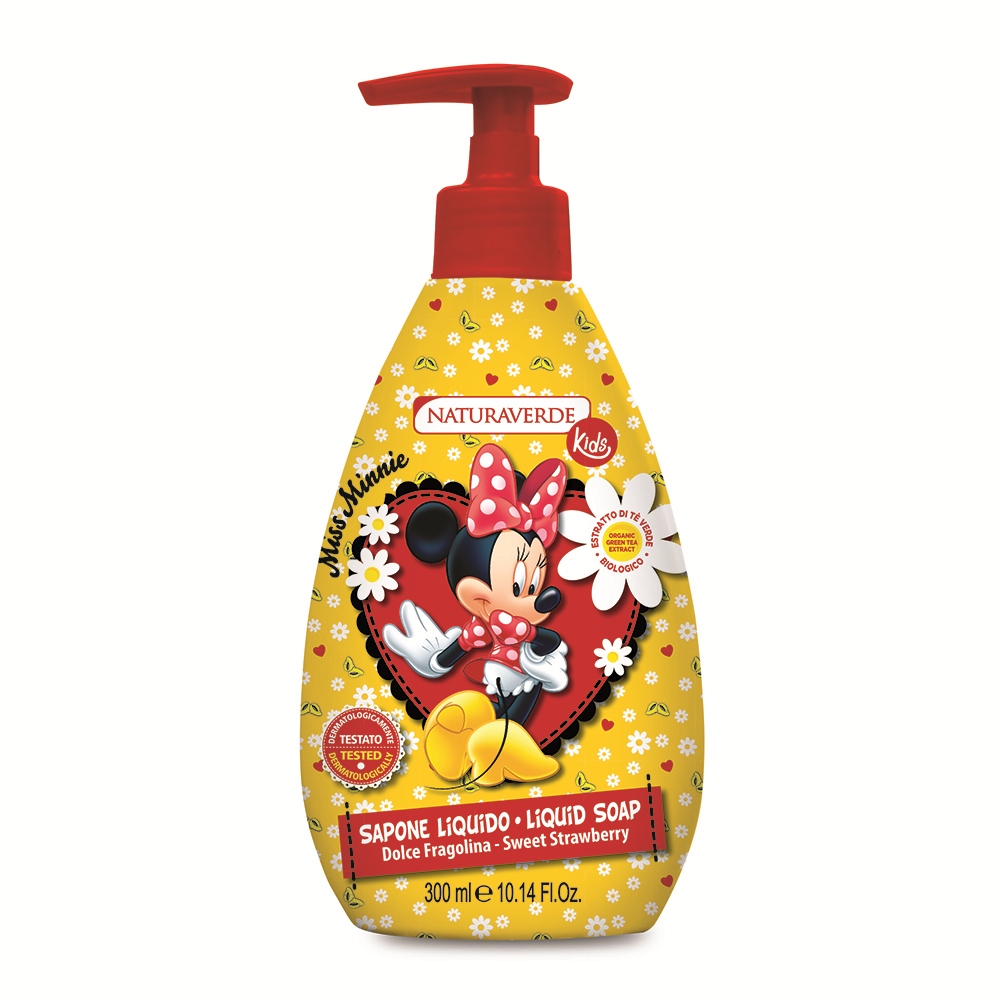 Sapun lichid cu capsuni Minnie, 300 ml, Naturaverde