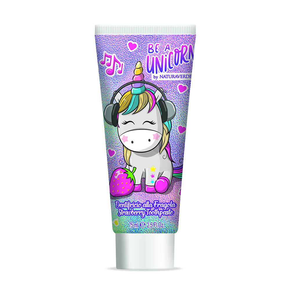 Pasta de dinti cu capsuni Be a Unicorn, 75 ml, Naturaverde