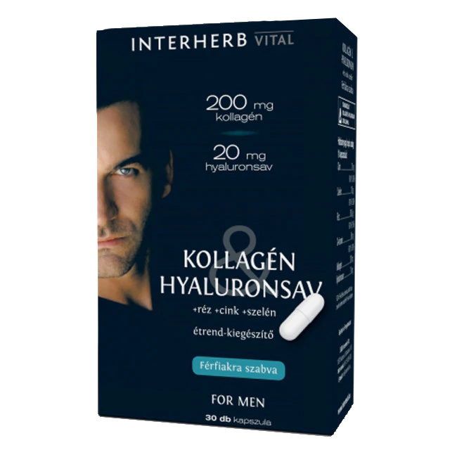 Colagen si acid hialuronic pentru barbati, 30 capsule, Interherb