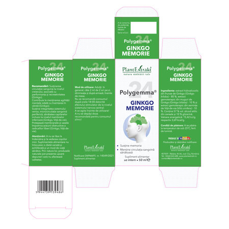 Polygemma 24 Ginkgo Memorie, 50 ml, Plant Extrakt 731940