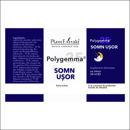 Polygemma 25 Somn Usor, 50 ml, Plant Extrakt 731916