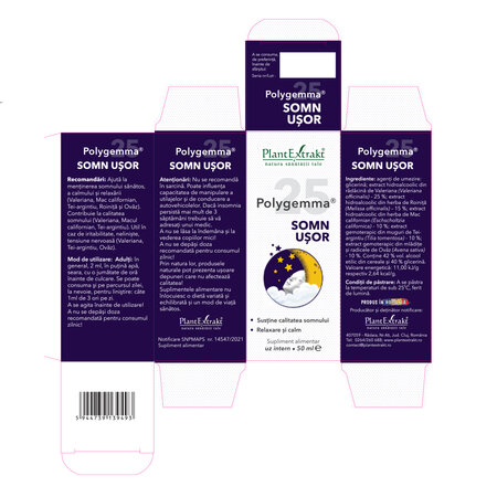 Polygemma 25 Somn Usor, 50 ml, Plant Extrakt 731915
