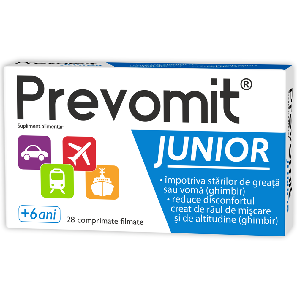 Prevomit Junior, 28 comprimate, Zdrovit