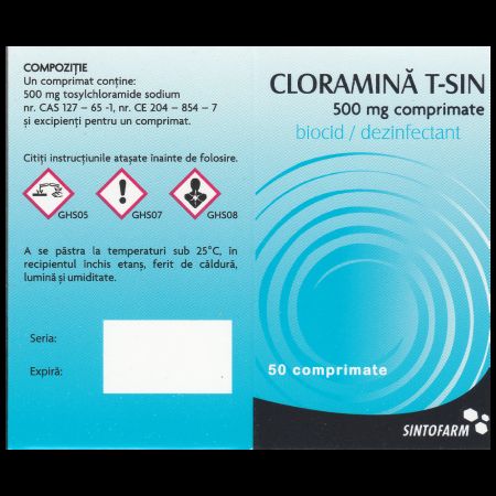 Cloramina T-Sin, 50 comprimate, Sintofarm 704050