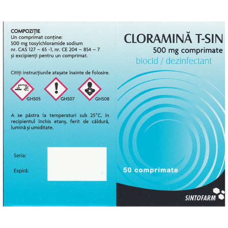 Cloramina T-Sin, 50 comprimate, Sintofarm 704050