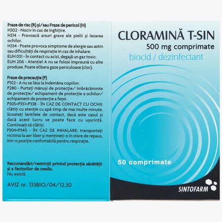 Cloramina T-Sin, 50 comprimate, Sintofarm 704051