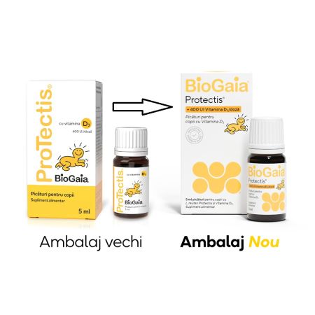 Picaturi cu vitamina D3 Protectis, 5 ml, BioGaia 685237