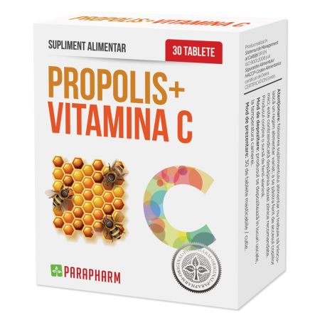 Propolis + Vitamina C, 30 tablete, Parapharm