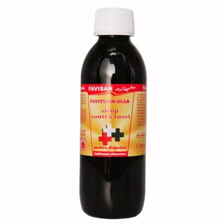 Sirop contra tusei Favitusin Diab fara zahar, 250 ml, Favisan
