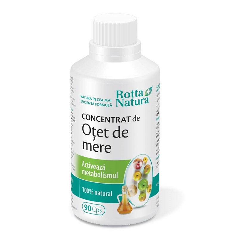 Concentrat de otet de mere, 90 capsule, Rotta Natura