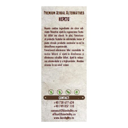 Hepeto, 30 capsule, Bio Vitality 703940