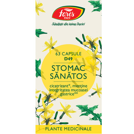 Stomac sanatos, D49, 63 capsule, Fares 614043